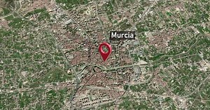 Murcia City Map Zoom (Spain) from Space to Earth