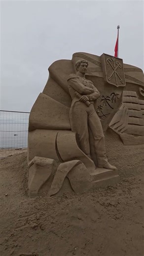 🏖️🛠️Sand Sculpture of👉Adam Johann von Krusenstern & Fabian Gottlieb von Bellingshausen⏳✒️D. Klimenko