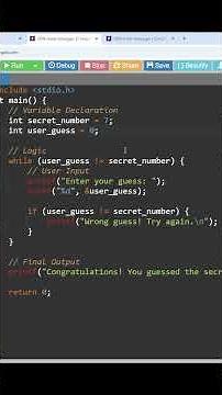 Logic for Number Guessing Game in C