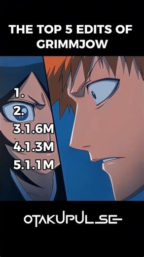 TOP 5 EDITS OF GRIMJOW 🔥💥 #bleach #ichigo #shorts #grimmjow
