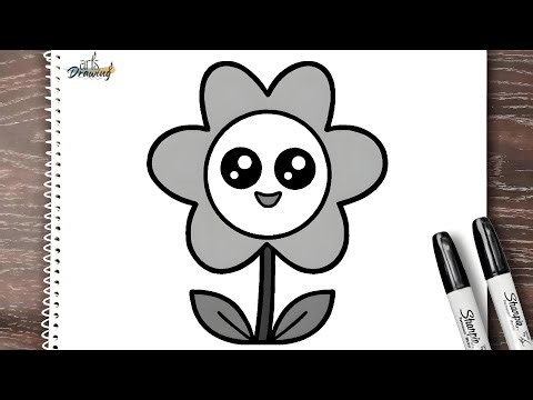 how to draw Cute Sunflower step by step
