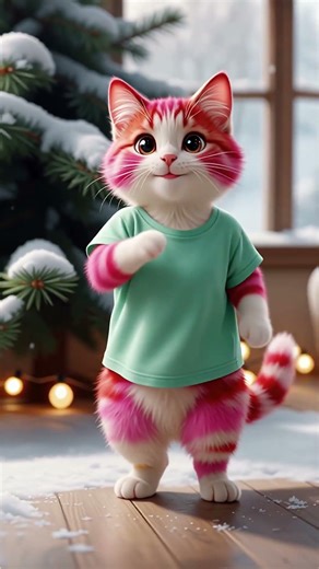 Pink Dancing cat 😺🐈 Dudududidumdum #catdance