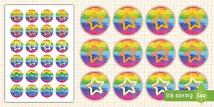 Rainbow Stars - 'Well Done!' - Reward Stickers