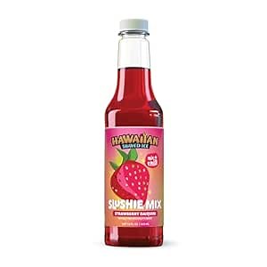 Hawaiian Shaved Ice Slushie Syrups - Strawberry Daiquiri Slushie Mix – Perfect for Slushies, 12 oz Bottle, Mix with water, lemonade, juice and more