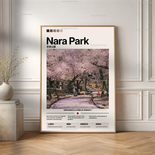 Nara Park Poster, Japan Deer Wall Art, Kyoto Nature Print, Japanese Zen Decor, Japan Gift - Etsy