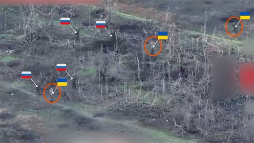 Drone Footage Appears To Show Russian Soldiers Using Ukrainian POWs As Human Shields