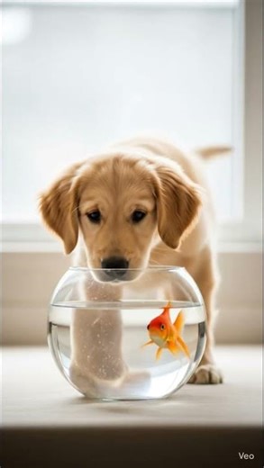 Dog and fish 🐠 playing with #funny #animation #cartoon