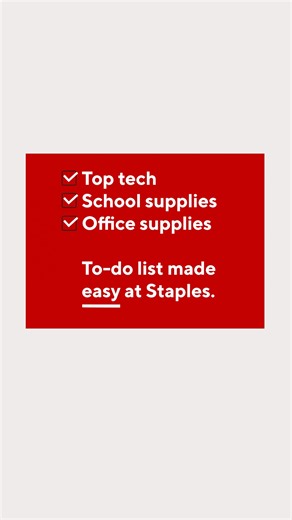 Got a messy to-do list? We’ve got the EASY fix. 😉 Staples makes crushing your list EASY with everything from school supplies and top tech to office essentials—all in one place. Hit reset. Get organized. Get back to living. That was EASY. 🔴 #ThatWasEASY #StaplesCanada #WorkLearnGrow | Staples Canada