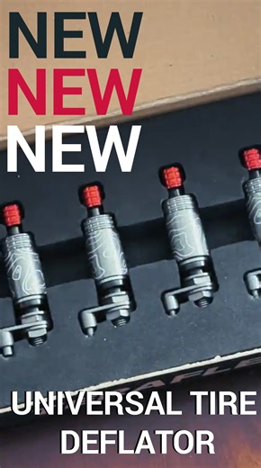 NOW AVAILABLE! When the terrain gets tough, the quickest way to better traction is airing down. - The TeraFlex Universal Tire Deflator Kit makes the job effortless, accurate, and repeatable — no tools, no guesswork, no wasted time. Just preset your pressure once, twist to deflate, and you’ll hit that sweet spot every single time. No more annoying, time-consuming air-down rituals—TeraFlex makes the process easy with a wheel-mounted deflator that's adjustable, preset, and built for durability, pre