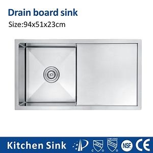 [Hot Item] Bowl Undercount Stainless Steel Single Basin Kitchen Sink with Drainboard