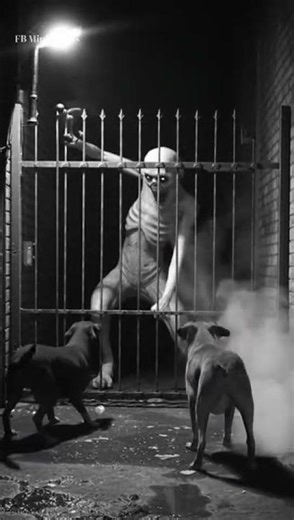 Strange Creature Trapped Behind Gate at Midnight – Dogs Go Crazy!