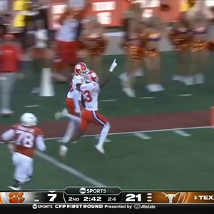 Clemson picks off Quinn Ewers 👀 An illegal blindside block negated the TD. | ESPN