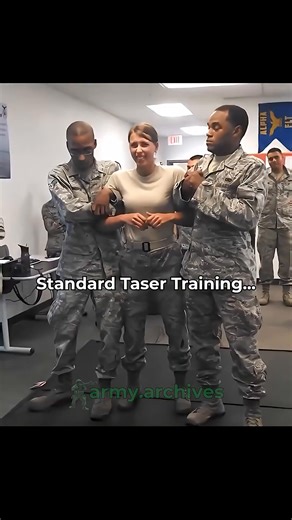 Controlled taser exposure training showing soldiers reacting under standard conditions and others maintaining full control in a supervised environment. #shorts #military | LaughLayer