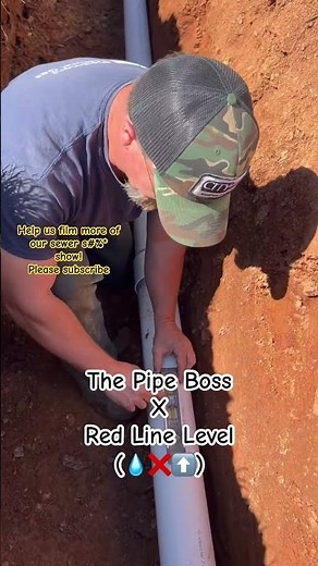 Red Line Level For Sewer #sewer #plumbing #pipelining #pipework #excavation #ditch
