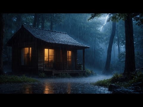Rain Sounds & Piano in a Forest Bungalow 🌧️🎹 | ASMR Sleep & Relaxation