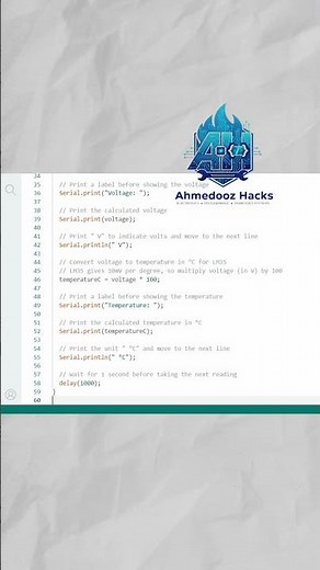 LM35 Temperature Sensor Reading on Arduino Serial Monitor 🔥📟 #shorts