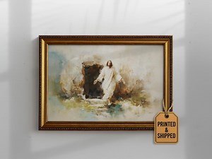 Risen Christ Resurrection Art | Jesus Empty Tomb Painting | Easter Christian Wall Art | Catholic Faith Home Decor 546 - Etsy