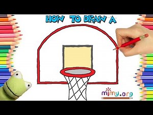 How to draw a BASKETBALL HOOP step by step ? (VERY EASY) Easy Drawing Ideas for Kids and Beginners
