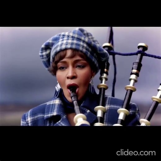 WHITNEY HOUSTON PLAYS THE BAGPIPES.