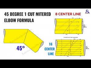 45 degree mitered pipe elbow one cut formula | 45° miter cut pipe band 8 and 16 center line formula