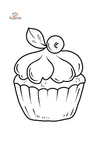 Cupcake with Cream coloring page ♥ Online and Print for Free!