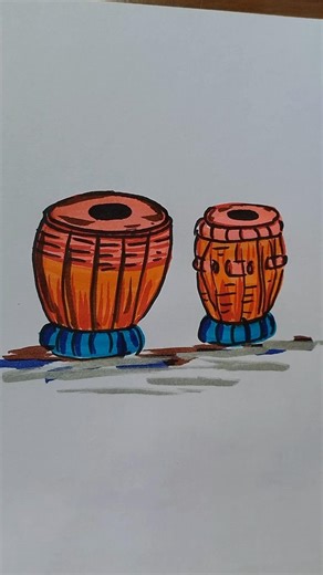 Easy Drawing Dugi Tabla #art #music #drawing #trendingshorts #easydrawing #drawingideas #shorts