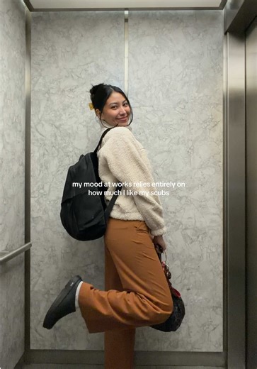 I’m obviously always in an amazingggg mood || wearing mocha!! @wearfigs catarina one pocket scrub top: xs alexandra ultra wide leg scrub pants: small regular (they run long!!) on shift high pile fleece bomber jacket: small oocloog clogs: @OOFOS #nursesoftikok #newgradnurse #scrubsoftheday #scrubinspo #nursetok scrubs of the day scrub style scrub inspo outfit of the day ootd sotd