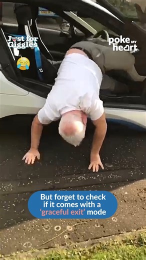 1.5M views · 12K reactions | Proof that getting out of a sports car is an extreme sport | Poke My Heart | Facebook