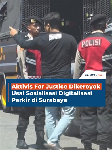 Pimpinan gerakan For Justice Surabaya, Purnama, dikeroyok usai menghadiri sosialisasi digitalisasi parkir di Manyar Kertoarjo, Surabaya, Jawa Timur, Selasa (7/4/2026). Insiden tersebut diduga melibatkan jukir liar yang menolak program digitalisasi parkir. Akibat kejadian tersebut, Purnama mengalami luka di kepala bagian belakang. 🎥: @viralforjustice.co Penulis: Adinda Trisaeni Nur Sabrina, Reni Susanti Kreatif: Jessica Meisya Kurnia Produser: Reza Kurnia Darmawan ~J #Surabaya #Peristiwa #read