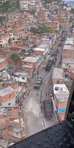 Helicopter and armored car in operation to pacify the favela #sora2