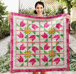 Tulips Star Quilt Wall Quilt PDF Pattern With Video Tutorial || 40x40 Inches - Etsy