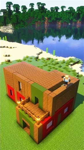 Christmas house speedbuild in Minecraft #minecraftbuilding #shorts #tutorial