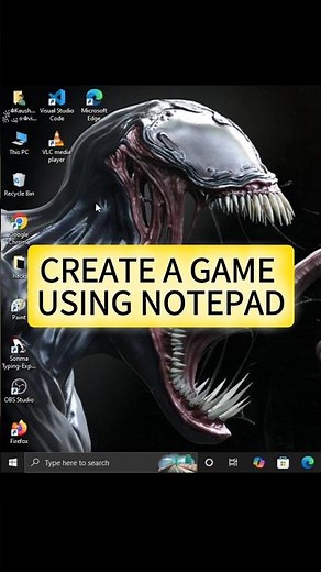 Game create in notepad #shorts #ytshorts