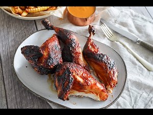 Grillet BBQ Kylling - Grillet Hel Kylling