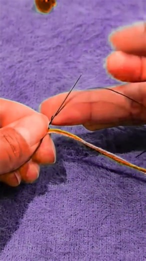amazing technique for needle thread #embroidery #hack