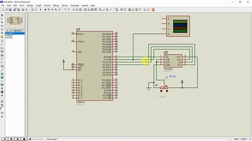 《单片机实践项目》之ADC0832汇编程序详细讲解，Proteus仿真，ADC0832时序讲解，Proteus补充使用小知识点（117）