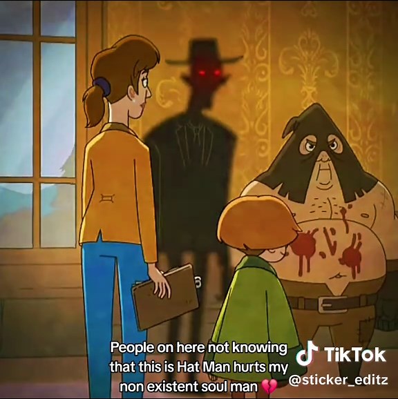 #HAUNTEDHOTEL // Not actually an edit more just a comp of scenes with him, BUT LIKE. BRO. The amount of people I see either not knowing who this is supposed to be, or somehow thinking its the Priest hurtsss 💔. THATS MEEEE THATS WHO MY MAIN SONA IS BASED ONNNNNN ITS HAT MANNNN ITS MEEEEEE. . . . . . . . . . . . . . . . . . . . #hauntedhoteledit #fancamedit #edit #hatman