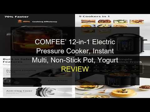 COMFEE' 12-in-1 Electric Pressure Cooker | 6 Quart Multi-Cooker | Yogurt Maker, Rice Cooker & More