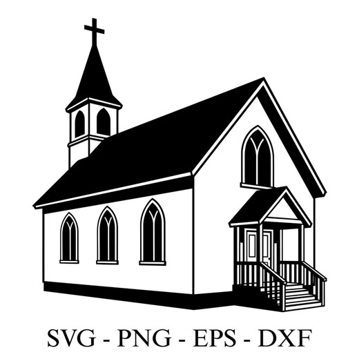 Church Svg, Religious Svg, Church Clipart, Church Cut File, Clipart, Digital File, Svg File, Church Silhouette , Instant Download - Etsy