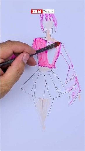 Watch me draw this cute pink outfit! 👗✨#shorts