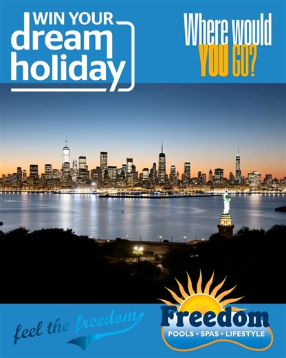 🗽🌎 The land of endless adventures. From New York to LA, the Grand Canyon to Disney World – explore America your way. Install a Freedom Pool and you could WIN a $20,000 holiday voucher to fund your USA adventure. 🇺🇸 Will your dream holiday be a journey through the States? For 50 years, Freedom Pools has built high-quality pools with Pool Armour Protection Technology – backed by lifetime warranties for ultimate peace of mind. For more detail visit our website https://www.freedompools.com/win-a
