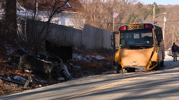 School bus, car involved in crash in Grafton