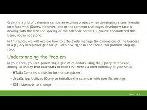 Fixing the Grid of Calendars Border Dimension in jQuery Datepicker