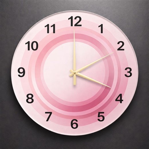 Minimal Pink Gradient Glass Wall Clock, Modern Abstract Round Design Decor, Housewarming Gift - Etsy