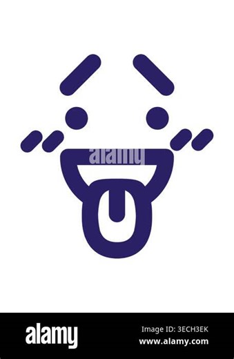 bob and pause animation of a embarrassed face icon Stock Video Footage - Alamy
