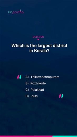 Which is the Largest District in Kerala? PSC GK Question #Shorts