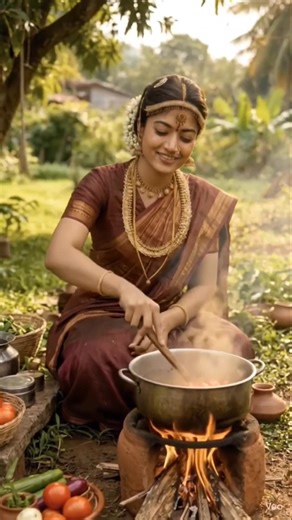 Village Style Tomato Pachadi 🍅🔥 | Rashmika Style Cooking #Shorts #heroine #food #tomato #pickle