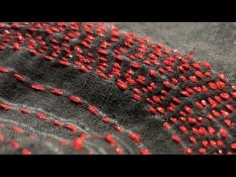 Live archive | Zen Stitching with Red Nishiki Thread | Just Running Stitch Meditation