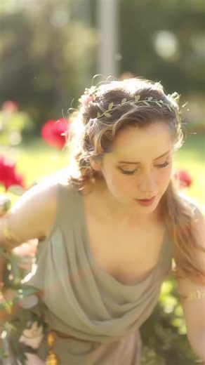 Persephone, the goddess of spring 🌷🐝✨ . Outfit was thrifted 👗 Filmed by Bella’s husband 🎥 . #greekgods #greekgoddess #greekmythology #greekmyth #persephone
