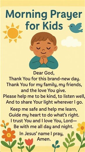 Morning Prayer for Kids| Start Your Day with This Sweet Morning Prayer for Kids! #faithforkids
